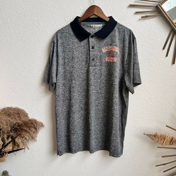 San Francisco Giants Polo Shirt Gray Black Authentic MLB Mens Baseball Size XL - Picture 1 of 8